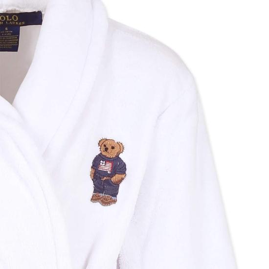  [키즈] 랄프 로렌 라운지 웨어 폴로 베어 아동용 드레싱 가운 (흰색) - RALPH LAUREN