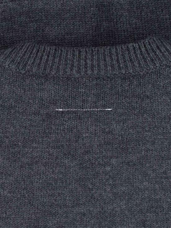  MM6 메종마르지엘라 스웨터 Mm6 메종 마르지엘라 버진 울 크루넥  그레이 - MM6 MAISON MARGIELA