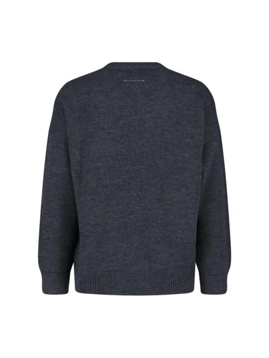  MM6 메종마르지엘라 스웨터 Mm6 메종 마르지엘라 버진 울 크루넥  그레이 - MM6 MAISON MARGIELA