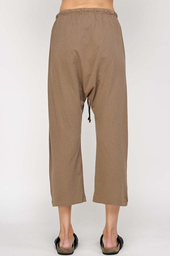  amente 스트레이트 팬츠 A Mente 가먼트 다이 코튼 드로스트링 배기 팬츠 브라운 - OTHER BRANDS