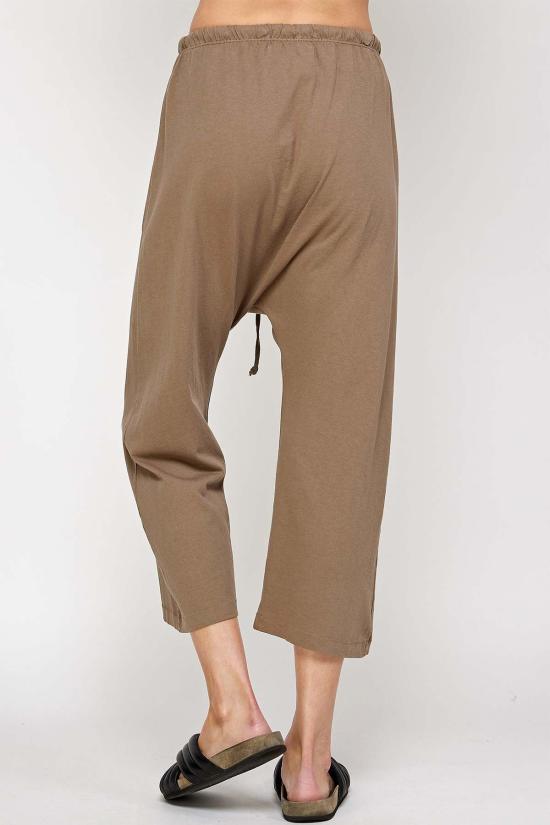  amente 스트레이트 팬츠 A Mente 가먼트 다이 코튼 드로스트링 배기 팬츠 브라운 - OTHER BRANDS