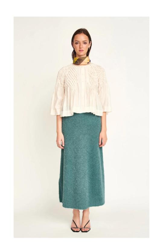  머스 블라우스 미르스 이네즈 핸드 스모크  베이지 - MIRTH