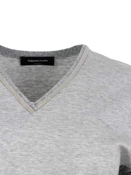  파비아나 필리피 반팔 티셔츠 티셔츠 그레이 - FABIANA FILIPPI