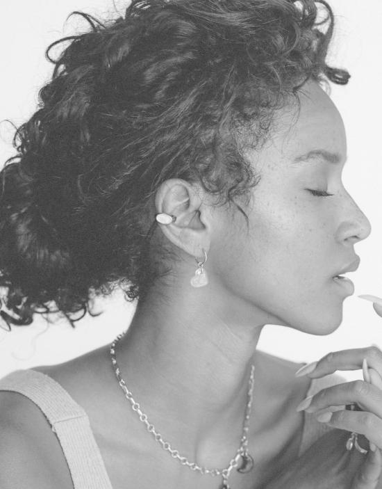  클레드 이어링 타원형 조각 이어 커프 골드/실버