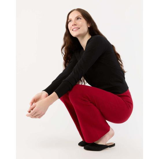  매쉬번 크롭 팬츠 라라 팬츠 레드 수피마 코튼 - MASHBURN