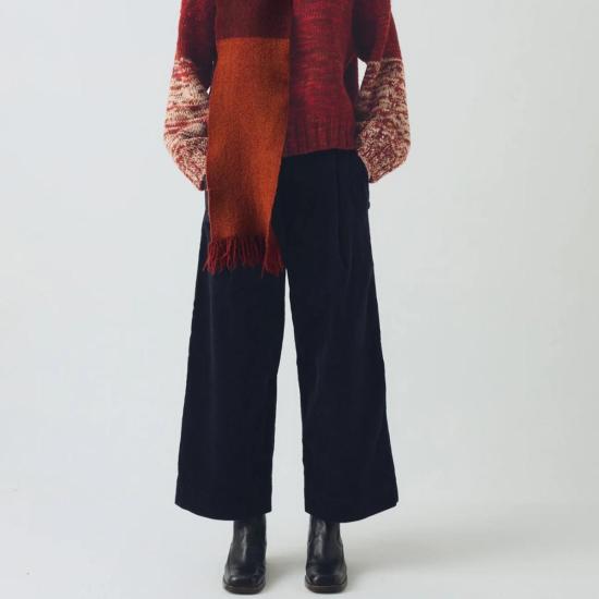  TOAST 스트레이트 팬츠 토스트 코드 플리츠 프론트 팬츠 미드나잇