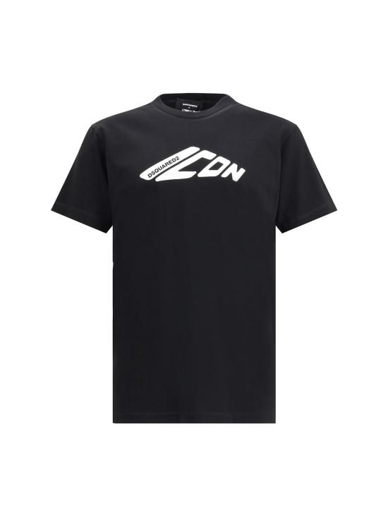  디스퀘어드2 반팔 티셔츠 Dsquared2 로고 티셔츠 블랙