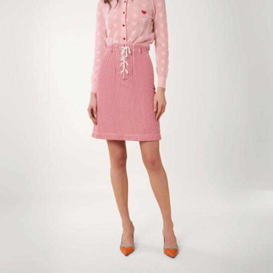  마누슈 데님 스커트 마누쉬 데님 스트라이프 스커트 레드 스트라이프 - MANOUSH