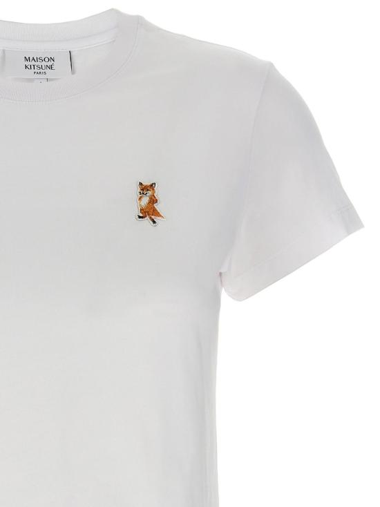  메종키츠네 반팔 티셔츠 메종 키츠네 레이디 폭스 티셔츠 화이트 - MAISON KITSUNE