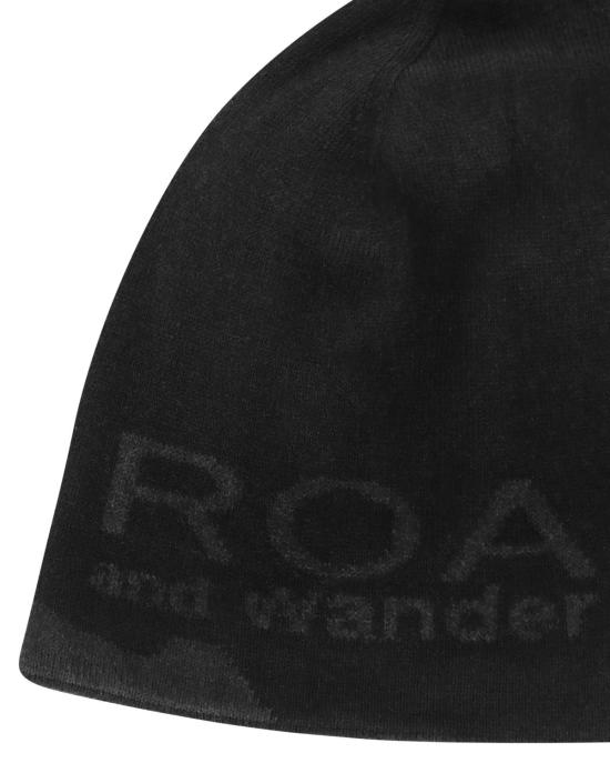  ROA x And Wander 모자 로아 X 앤 원더 로고 코튼 비니 블랙 - OTHER BRANDS