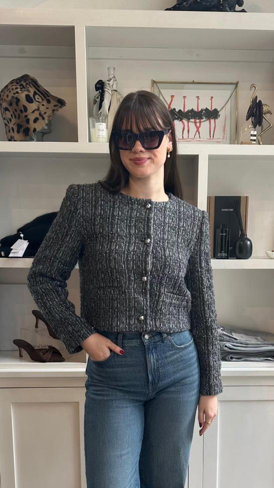  베레니스 자켓 베스트 트위드 재킷 그레이 - BERENICE