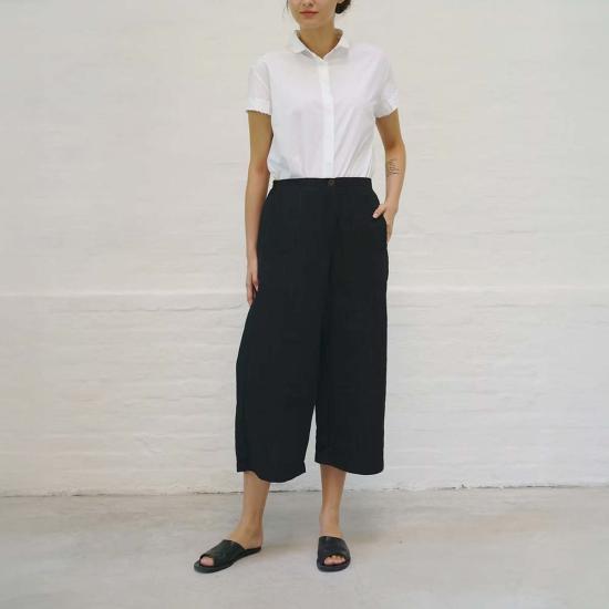  에이치플러스 하노 베셀 크롭 팬츠 H+ 한노 웨셀 포피 팬츠 세피아