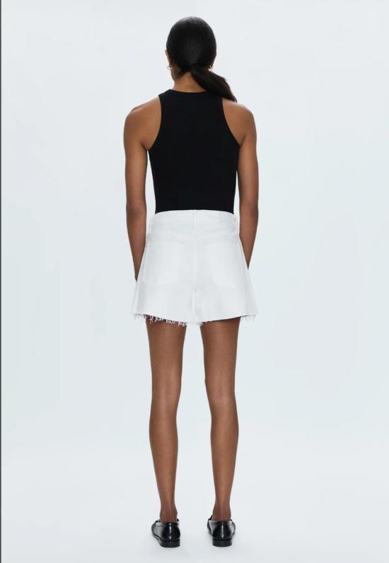  피스톨라 데님 숏팬츠 케네디 릴렉스드 미드라이즈 컷오프 쇼츠 앤티크 화이트 - PISTOLA