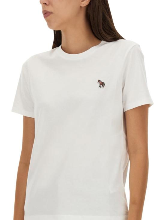  폴 스미스 반팔 티셔츠 PS 바이  얼룩말 패치 티셔츠 화이트 - PAUL SMITH