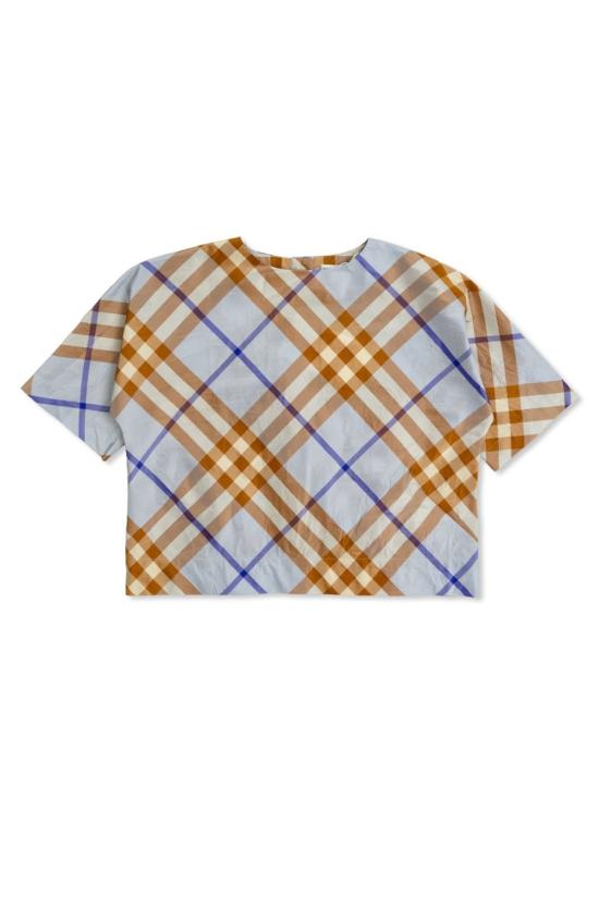  [키즈] 버버리 트레이닝 상의 키즈 체크 반팔 티셔츠 멀티컬러