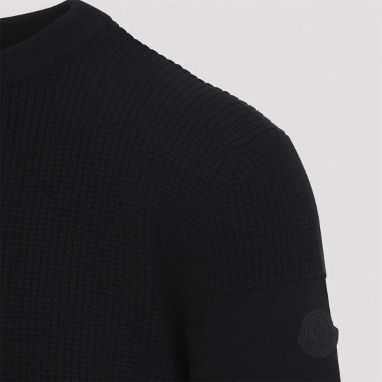  몽클레어 스웨터 몽클레르 버진 울  블랙 - MONCLER