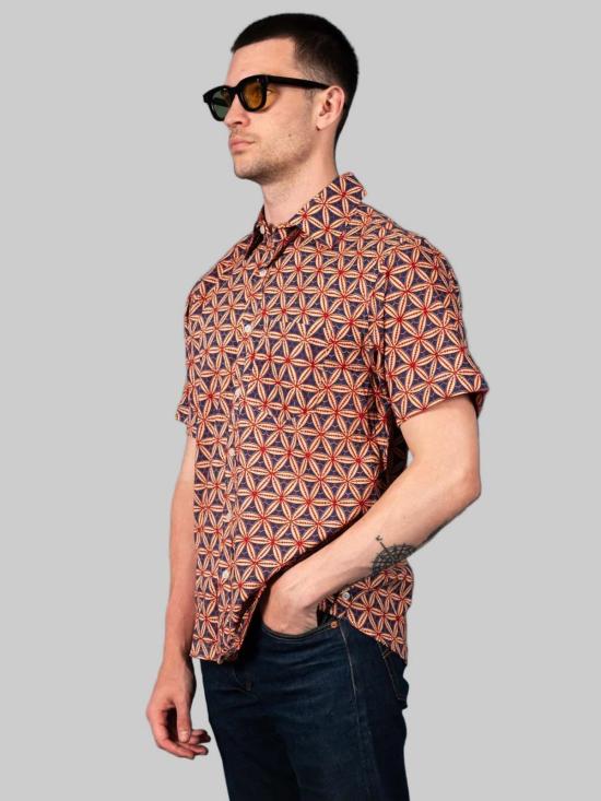  DUSHYANT 반팔 셔츠 두샨트 포크  블록 프린트 야구 - OTHER BRANDS