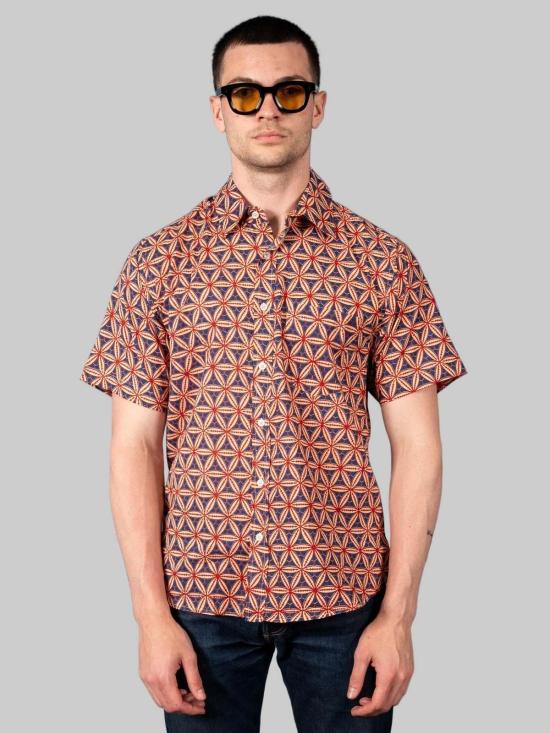  DUSHYANT 반팔 셔츠 두샨트 포크  블록 프린트 야구