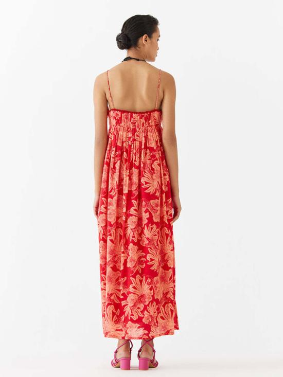  IKKIVI 롱 원피스 이키비 탈론 스트랩 드레스 레드 - IKKIVI