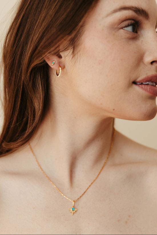  시에라 윈터 주얼리 이어링 악마의 눈 스터드 귀걸이 터쿼이즈 - SIERRA WINTER JEWELRY