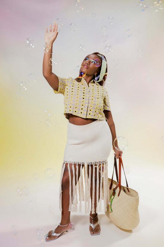  아바카시 미디 스커트 나스린 스커트