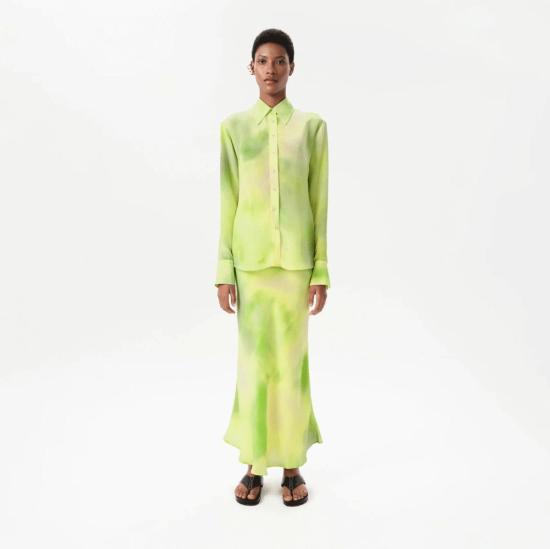  마리아 셰르 블라우스 알라곤 필라르 셔츠 라임색