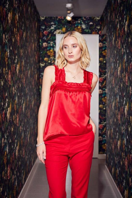  린제이 니콜라스 뉴욕 블라우스 린지 니콜라스 뉴욕 재키 크리스 크로스 탑 - LINDSAY NICHOLAS NEW YORK