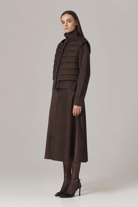  산티클레르 베스트 산티클러 로건 캐시미어 블렌드 가디건 & 다운 충전 코듀로이  세트 엄버 - SANTICLER