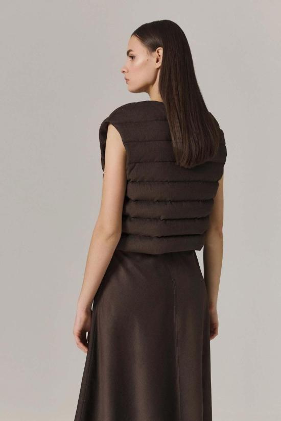  산티클레르 베스트 산티클러 로건 캐시미어 블렌드 가디건 & 다운 충전 코듀로이  세트 엄버 - SANTICLER