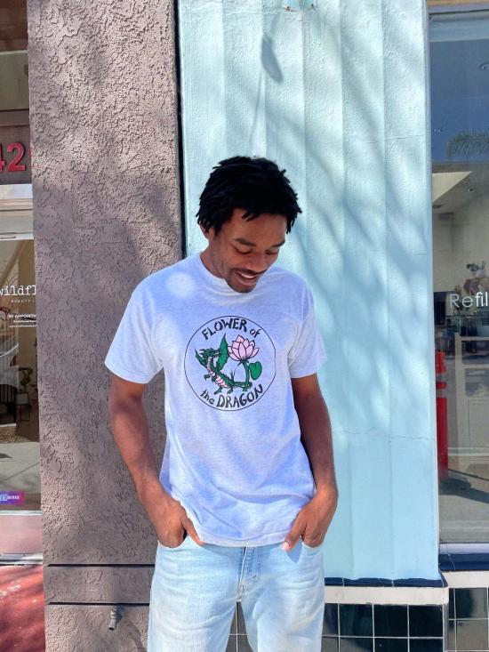  3 Women 반팔 티셔츠 Flower Of The Dragon Heather Tee Grey - OTHER BRANDS