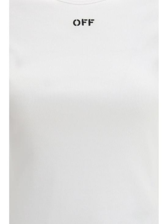  오프화이트 반팔 티셔츠 오프 스탬프 립 베이직 티셔츠 - OFF WHITE