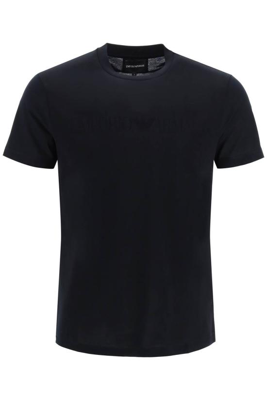  엠포리오 아르마니 반팔 티셔츠 로고 티셔츠 블루 네이비 로고