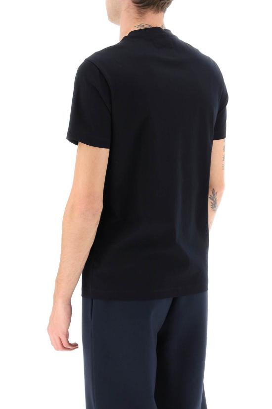  엠포리오 아르마니 반팔 티셔츠 로고 티셔츠 블루 네이비 로고 - EMPORIO ARMANI