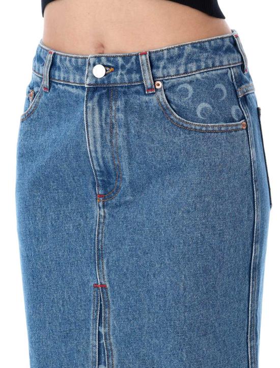  마린세르 데님 스커트 마린 세르 문 레이저 데님 롱 스커트 - MARINE SERRE