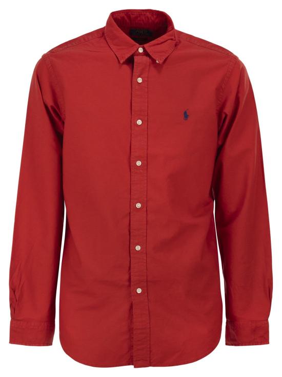  랄프 로렌 긴팔 셔츠 커스텀 핏 가먼트 다이드 옥스포드 셔츠 뉴 브릭