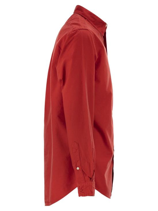  랄프 로렌 긴팔 셔츠 커스텀 핏 가먼트 다이드 옥스포드 셔츠 뉴 브릭 - RALPH LAUREN