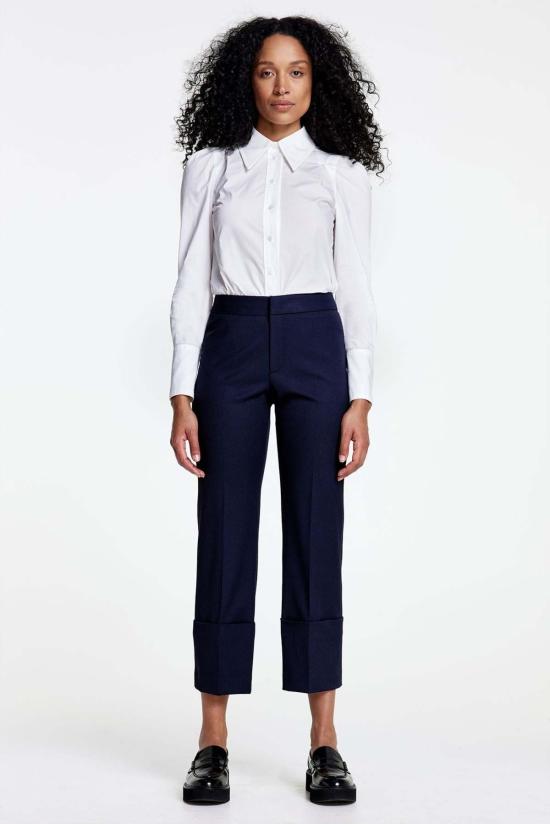  스미스 크롭 팬츠 커프드 플러드 팬츠 딥 네이비