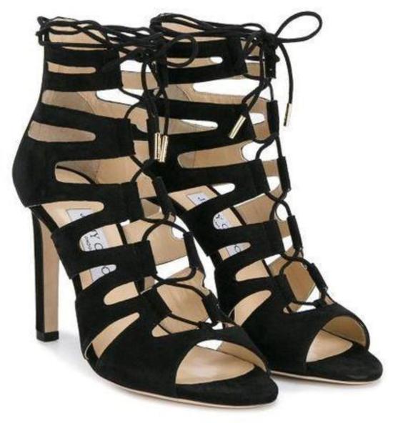  지미추 샌들 미러 레더 히치  블랙 - JIMMY CHOO