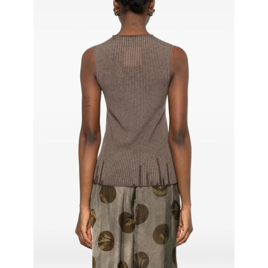 26SS 우마 왕 민소매 티셔츠 UK7112 UW600 BROWN - UMA WANG