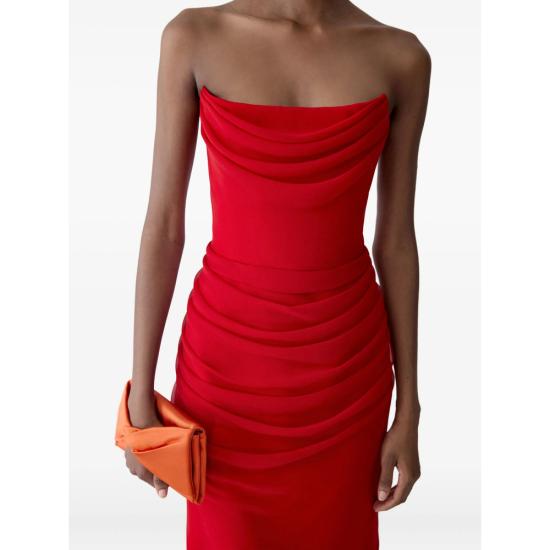 26SS 캐롤리나 헤레라 미디 원피스 R2611N550SCH 015 RED - CAROLINA HERRERA