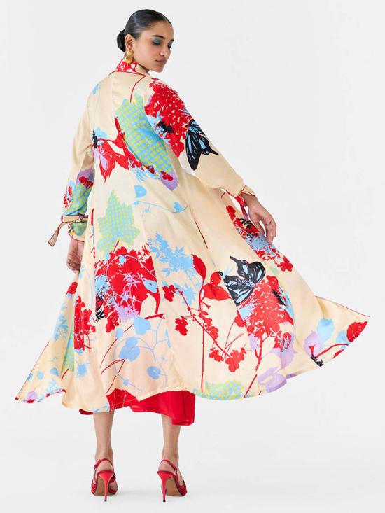  이키비 트렌치 코트 이키가이  & 옴브레 슬립 드레스 재킷 & 드레스 세트 - IKKIVI