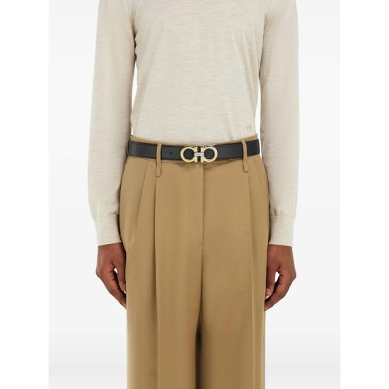 26SS 살바토레 페라가모 가죽 벨트 670633 0788424 NEHIC BLACK BROWN - SALVATORE FERRAGAMO