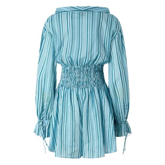 26SS 핑코 미디 원피스 106659 A36E ES6 BLUE GREEN - PINKO