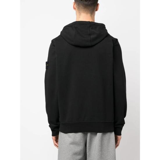 26SS 스톤 아일랜드 오가닉 코튼 플리스 레귤러 핏 후드 티셔츠 156100062 S0051 V0029 BLACK - STONE ISLAND