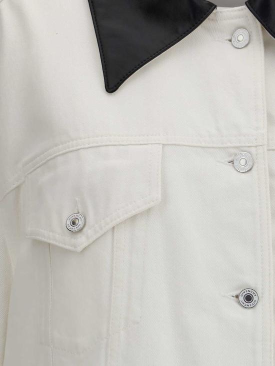  지방시 데님 자켓 데님 재킷 (가죽 칼라 포함) 오프화이트 - GIVENCHY