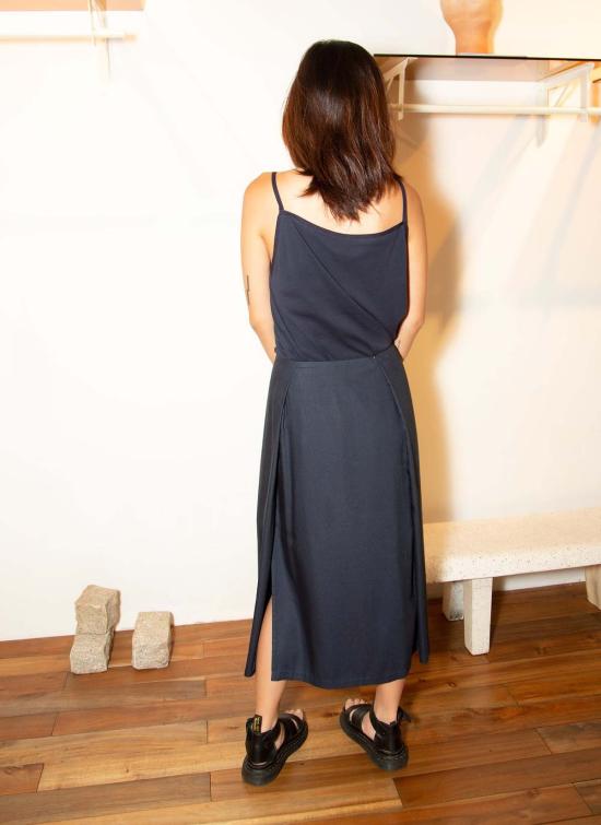  카렘 미디 스커트 Kaarem 패치  딥 블루 - KAAREM