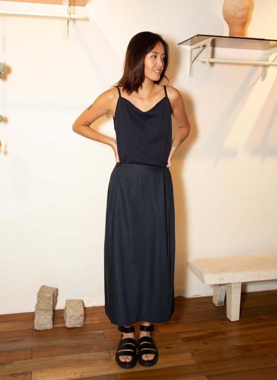  카렘 미디 스커트 Kaarem 패치  딥 블루 - KAAREM