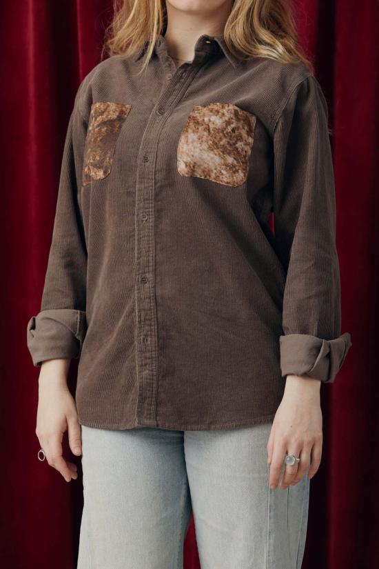  MAISON MARKOSIAN 셔츠 메종 마르코시안 브라운 코듀로이 버튼업 셔츠 - MAISON MARKOSIAN