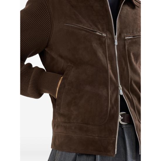 26SS 브루넬로 쿠치넬리 가죽 자켓 MPCLF2077 CYY55 BROWN - BRUNELLO CUCINELLI