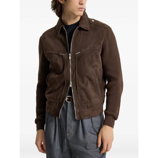 26SS 브루넬로 쿠치넬리 가죽 자켓 MPCLF2077 CYY55 BROWN - BRUNELLO CUCINELLI